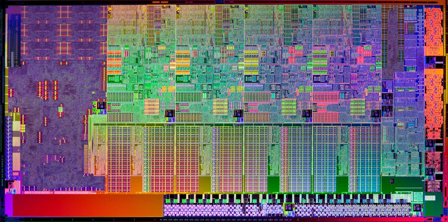 Intel Sandy Bridge CPU die photograph, microprocessor architecture