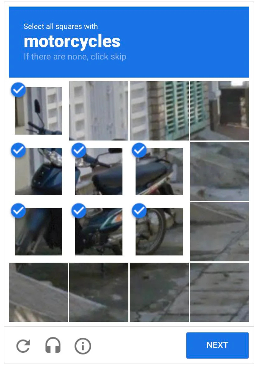 CAPTCHA verification test example